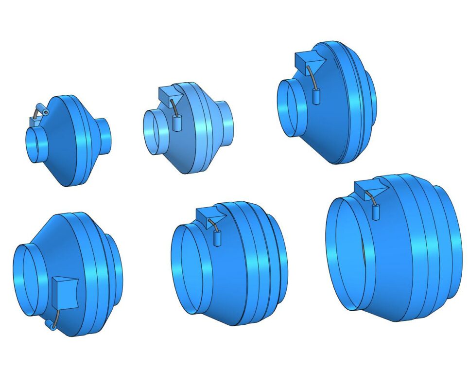 3D модель Вентилятор канальный-WNK 100/1 , 125/1, 160/1, 200/1, 250/1, 315/1.