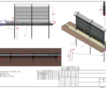3D модель ЗD забор с бетонным основанием