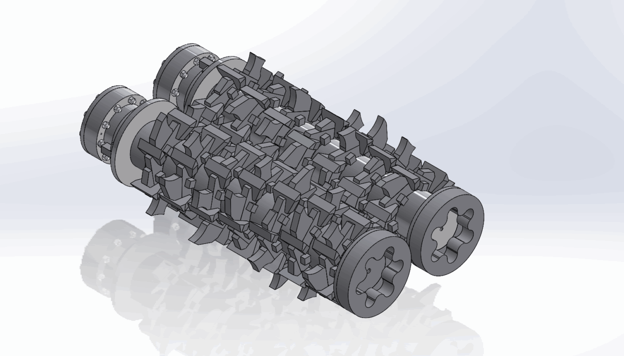 3D модель Валы для измельчителя, двухвальный шредер Hammel VB750D