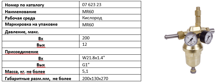 3D модель MR 60 Редуктор рамповый Кислород, 0762323 GCE