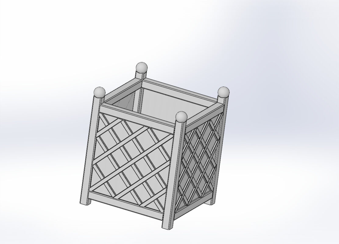 3D модель Цветочница декоративная металлическая
