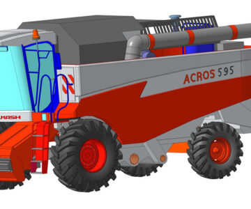 3D модель Габаритная модель комбайна ACROS - 595