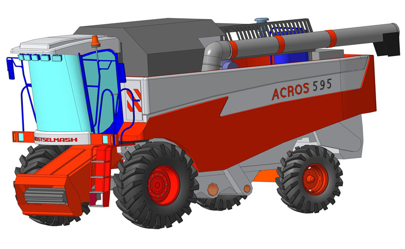 3D модель Габаритная модель комбайна ACROS - 595