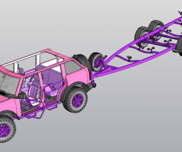 3D модель Джип Ford-Bronco с лодочным прицепом