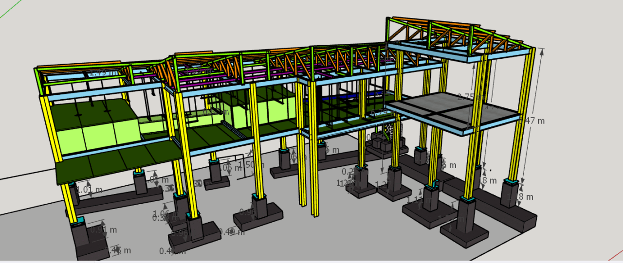 3D модель Реализация металлоконструкций промышленного цеха