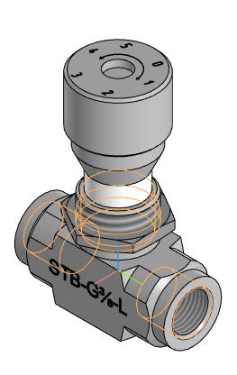 3D модель Дроссель двунаправленный STB-G3/8-L