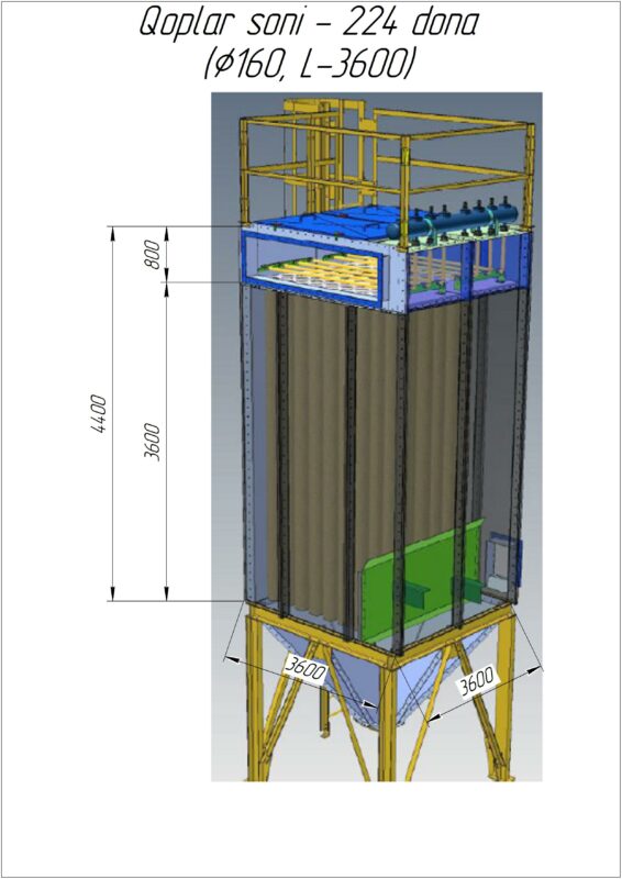 3D модель Рукавный фильтр 23000 Нм3/ч