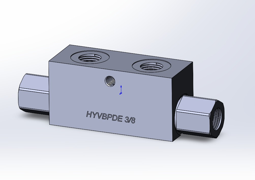 3D модель Гидрозамок двухсторонний HYVBPDE 3/8"