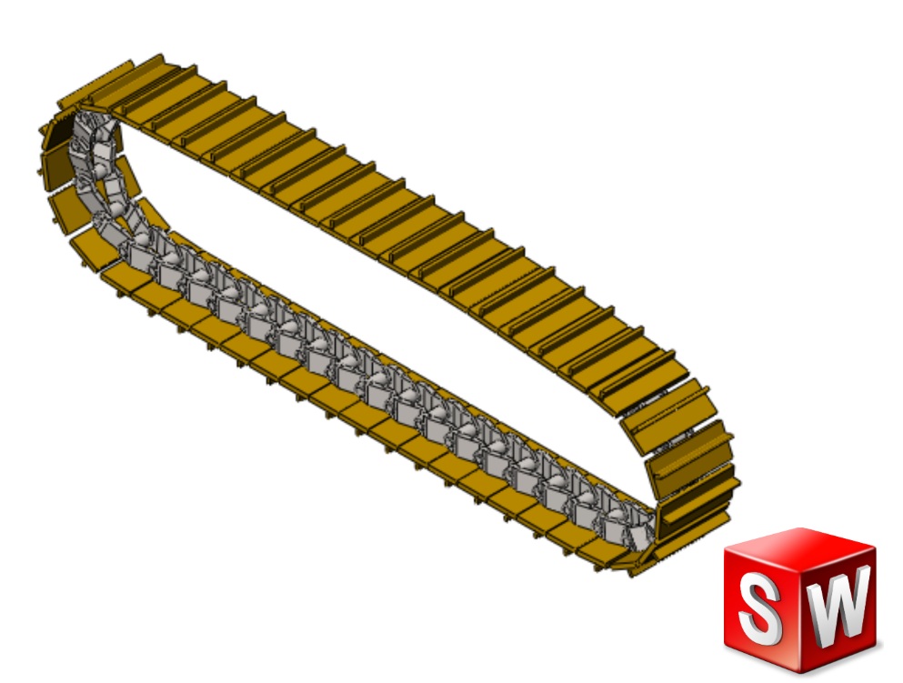 3D модель Гусеница бульдозера KOMATSU D65 / SHANTUI SD16