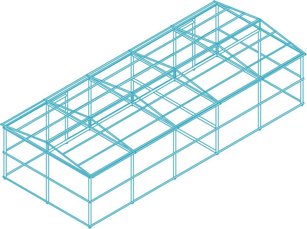 3D модель Каркас ангара 4000х10000х2000