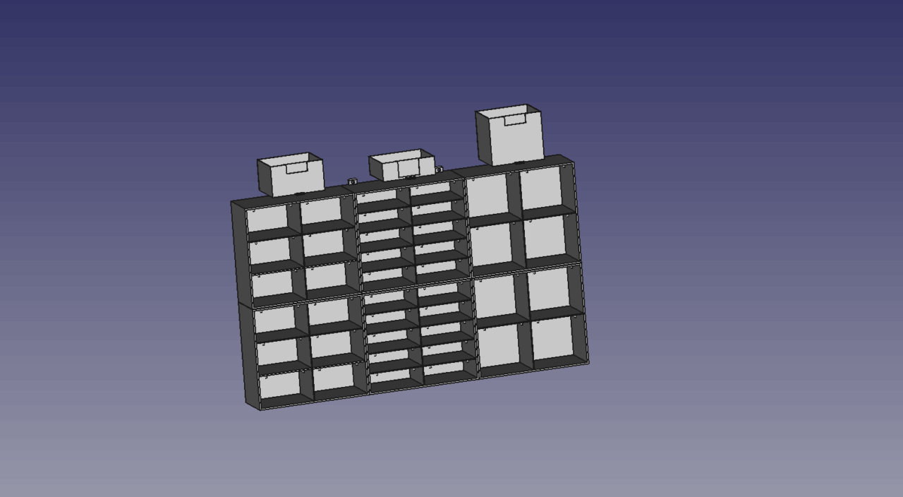 3D модель Ящики для радиолюбителей с креплением к стене