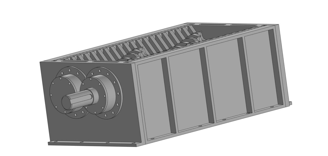 3D модель Двухвальный измельчитель отходов - 10 т/час