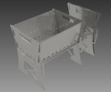 3D модель Сборно-разборный мангал из листового металла 470х390х470