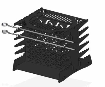 Чертеж Вертикальный мангал 466х475х421 мм.