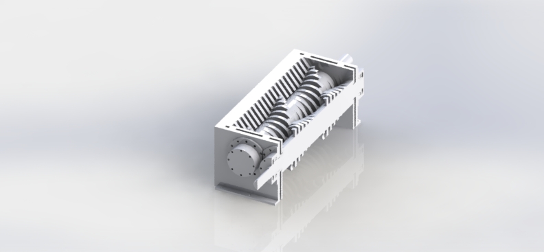 3D модель Двухвальный измельчитель отходов - 10 т/час