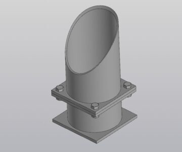 3D модель Опора трубчатая крутоизогнутых отводов тип Т0 по ОСТ-36-146-88