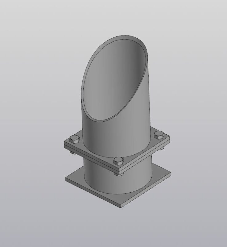 3D модель Опора трубчатая крутоизогнутых отводов тип Т0 по ОСТ-36-146-88