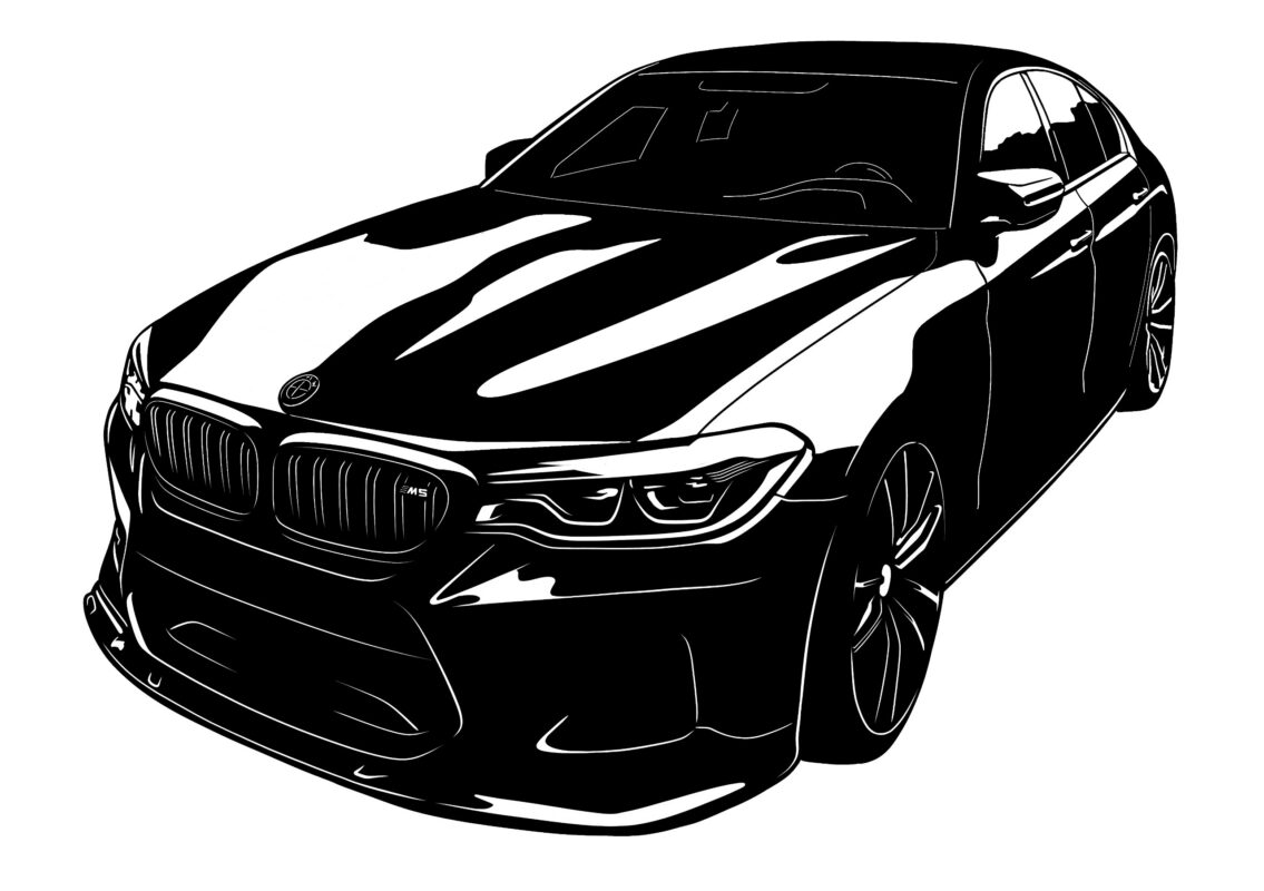 Чертеж Панно на стену BMW