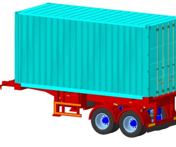 3D модель Габаритная модель полуприцепа контейнеровоза.