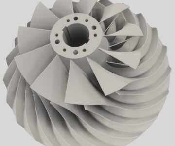 3D модель Рабочее колесо центробежного компрессора LTP-T83. Диаметр рабочего колеса 457 мм.