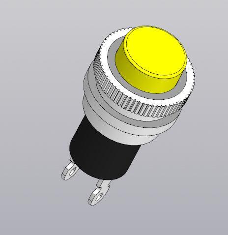 3D модель Кнопка DS-314, Кнопка, 2 конт., OFF- (ON), без фикс., 250В/0,50А, желтый