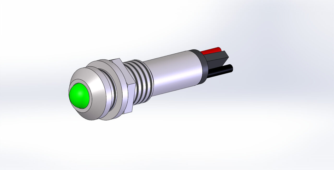 3D модель Светодиод XD8-2W-G-12VDC