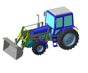 3D модель Габаритная модель трактора МТЗ с кунгом