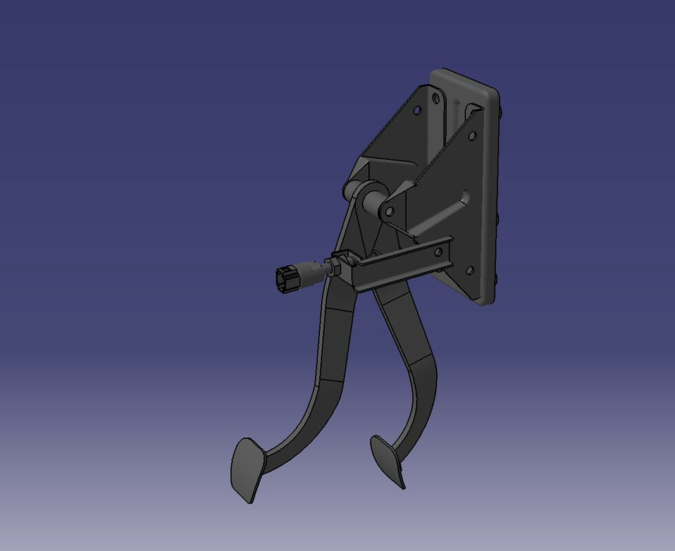 3D модель Педаль тормоза с кронштейном ГАЗон NEXT (A21R23-3504408-10)