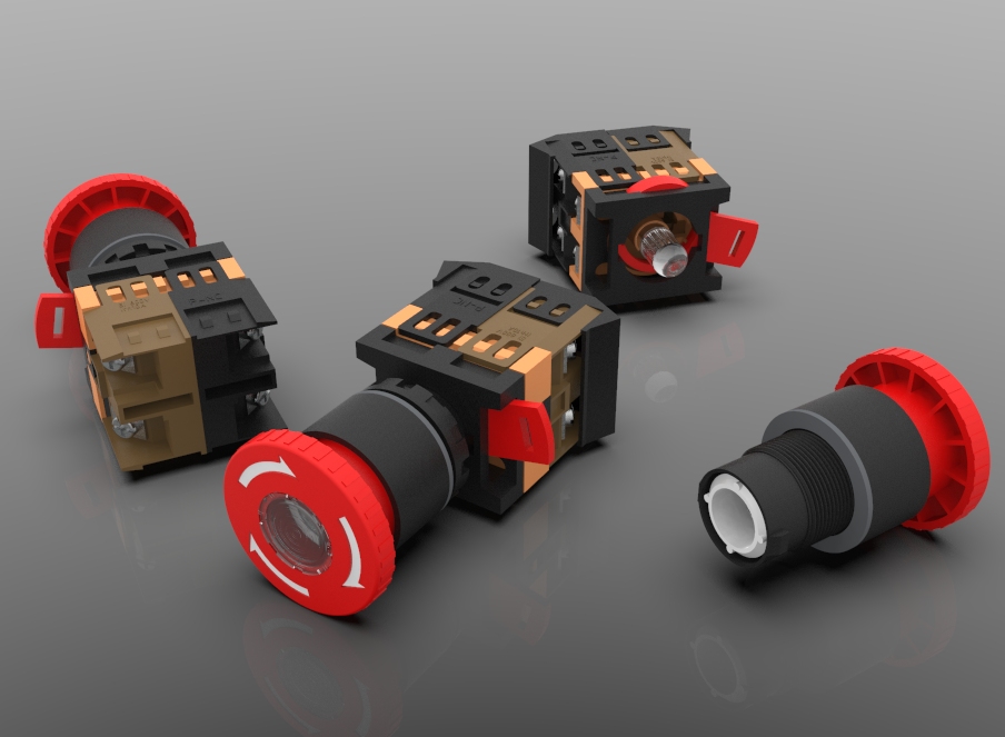 3D модель ANE-22 Кнопка аварийная