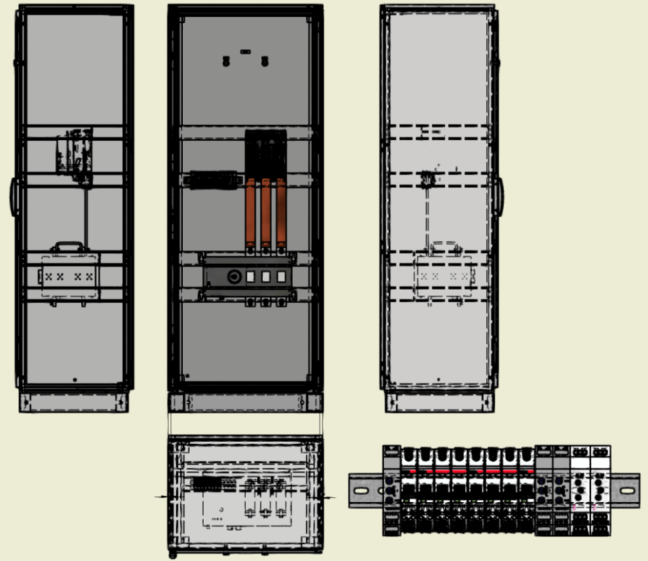 3D модель АВР номиналом 1250А, 800х600х2000