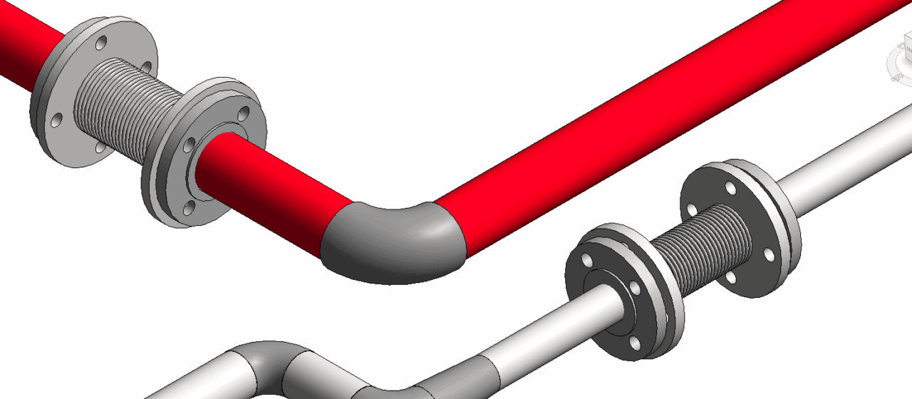 3D модель Компенсатор сильфонный осевой фланцевый