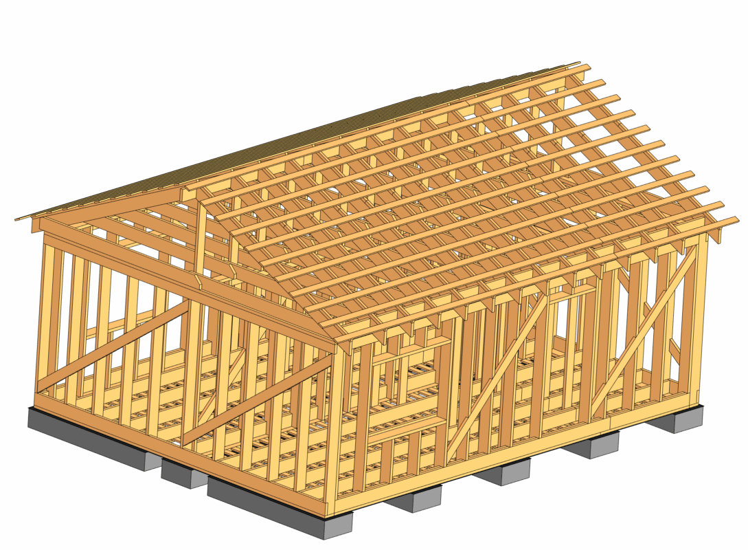 3D модель Каркас дома 6х8