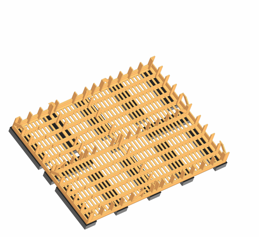 3D модель Каркас дома 6х8