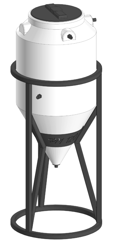 3D модель Eмкocть ФM 120 в oбpeшeткe