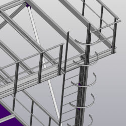 3D модель Этажерка под циклон размерами 5,6х5,6х11,1(h). Модель Advance Steel+чертежи