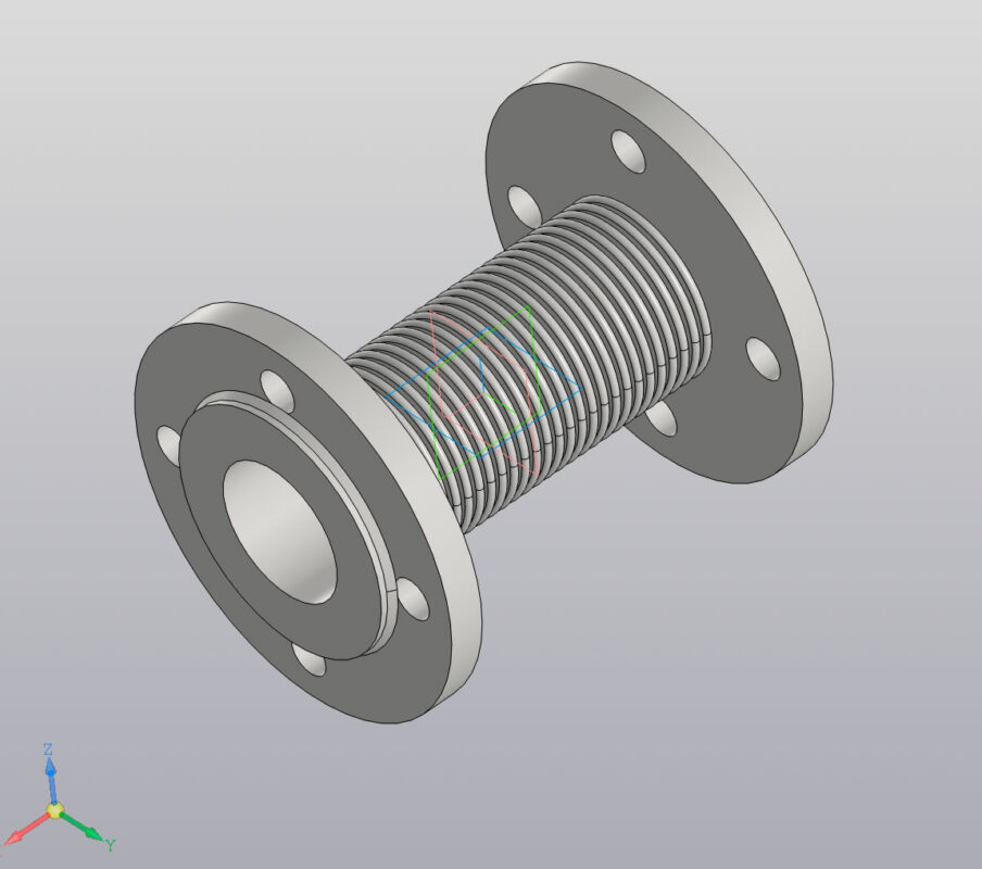 3D модель Компенсатор сильфонный осевой фланцевый