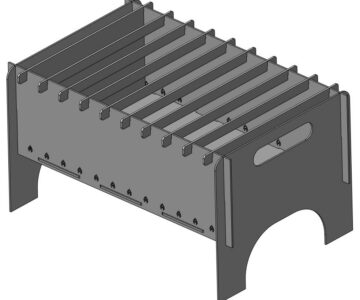 3D модель Мангал разборный, походный, с печью под казан