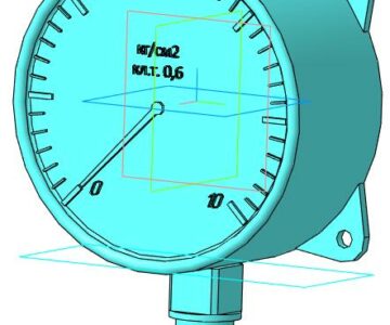 3D модель Манометр МТИФ РШ Фл d100мм (0-10кгсм2) кл.т 0,6