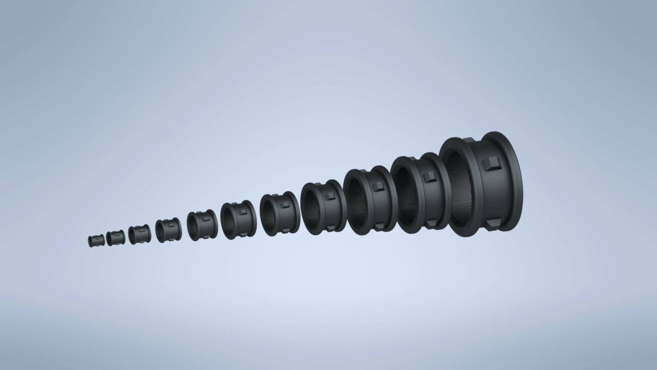 3D модель Муфты прямые короткие ГОСТ 8954-75