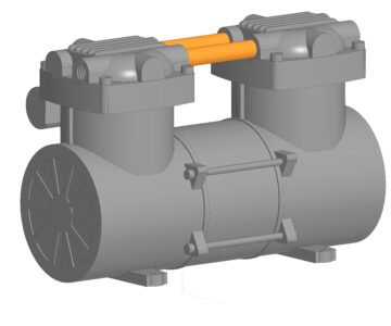 3D модель Насос поршневой безмаслянный вакуумный RP-900H-220 Zenova