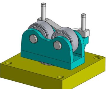 3D модель Опора роликовая для возможности проверки биений