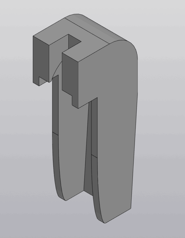 3D модель Отвод воздушного потока вниз для УШМ Milwuakee AGV 15-125 XE