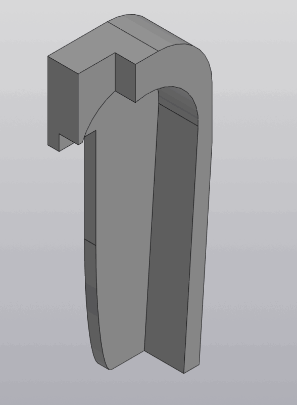 3D модель Отвод воздушного потока вниз для УШМ Milwuakee AGV 15-125 XE