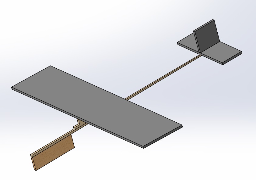 3D модель Модель зального метательного планера размахом 350 мм для начинающих
