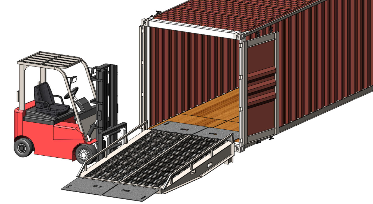 3D модель Рампа для морского контейнера под вилочный погрузчик