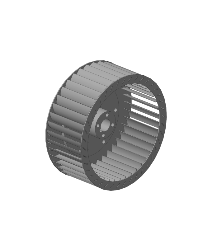 3D модель Крыльчатка центробежного вентилятора, диаметром 250 мм