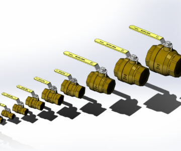 3D модель Шаровые муфтовые краны Ду8-80 (1/4"-3") бронзовые
