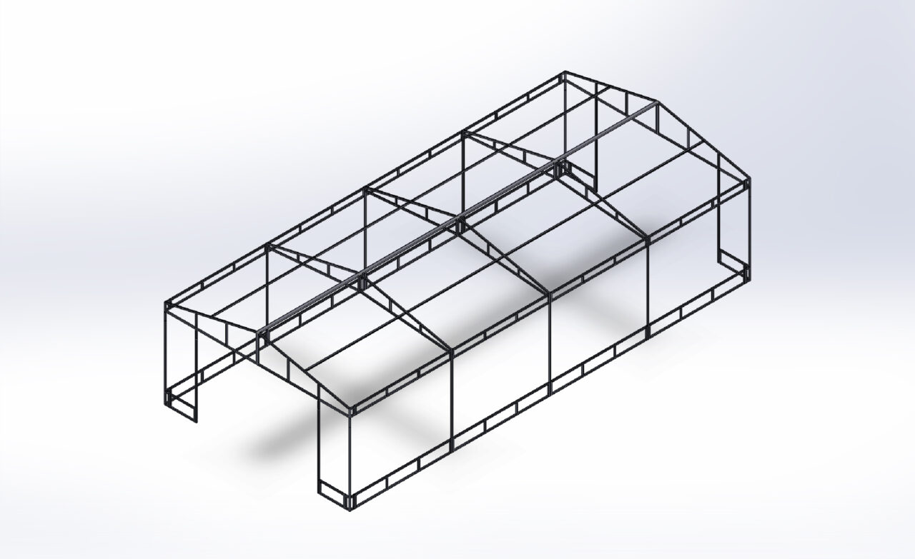 Чертеж Металлокаркас гаража 9,93х4,6 метра