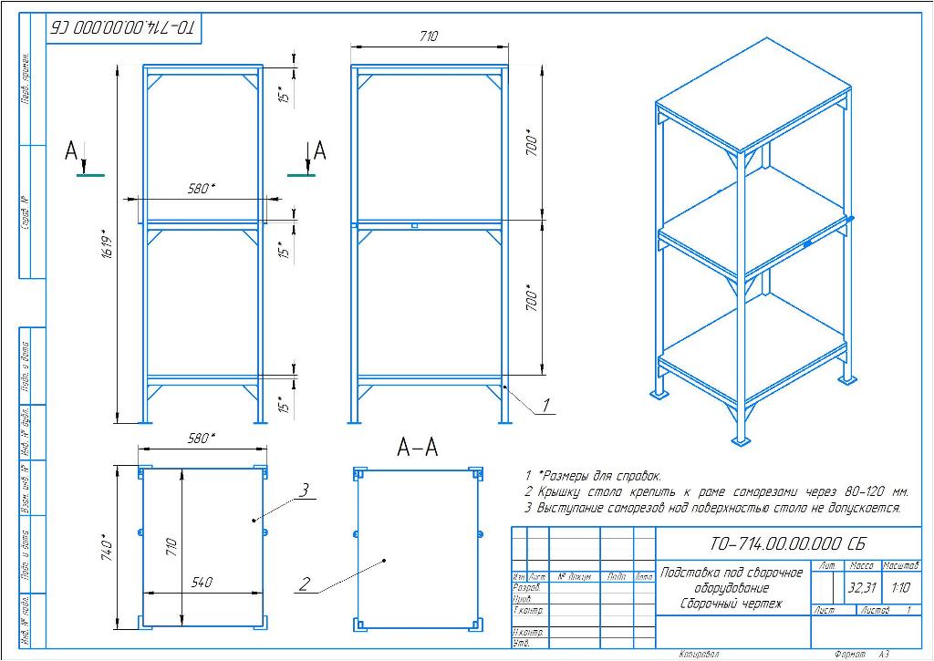 3D модель Подставка под сварочное оборудование
