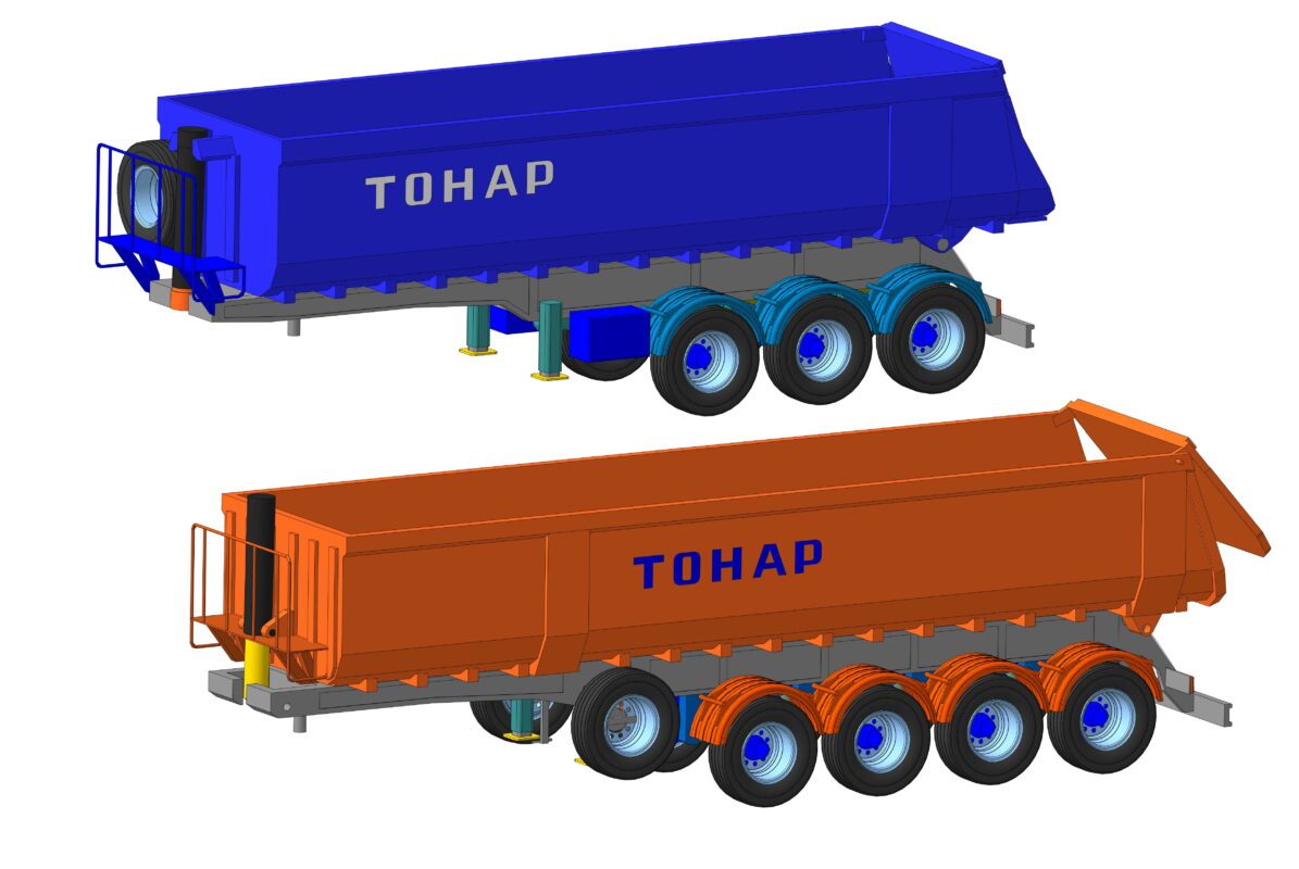 3D модель Габаритная модель полуприцепа ТОНАР